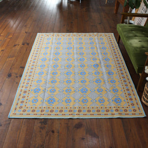 ヴィンテージ風ラグ TOCORU Series バルーチ フラワー ループ イエロー