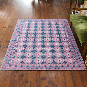 ヴィンテージ風ラグ TOCORU Series バルーチ フラワー ループ パープル