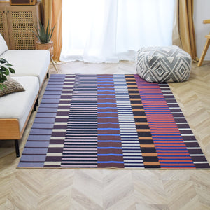 アートラグ TOCORU Series"マルチストライプ" ループ ブラウン