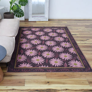 フラワー花柄ラグ TOCORU Series"ガーベラ" ループ ピンク