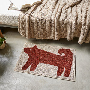 シンプルなわんこのイラストが可愛い北欧テイストなミニラグ / ラグマット ポチ