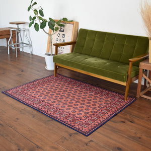 ヴィンテージ風ラグ TOCORU Series AFGHUN ループ オレンジ