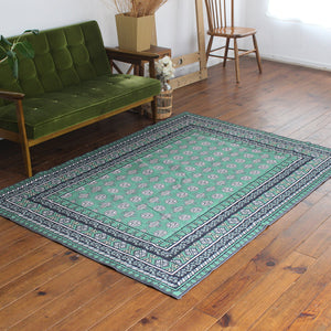 ヴィンテージ風ラグ TOCORU Series AFGHUN ループ グリーン