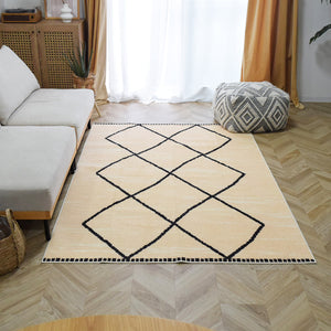 北欧デザインラグ TOCORU Series ベニワレン Diamond カットパイル アイボリー