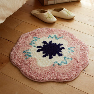 コクリコの花を切り取った花柄マット RICO MAT ピンク