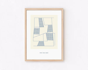 お洒落なアートポスターMultiple Lines light yellow blue