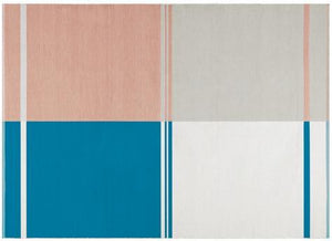 極細糸を使ったコットンのインド製手織りラグ NORIC ターコイズ - TOCO LIFE