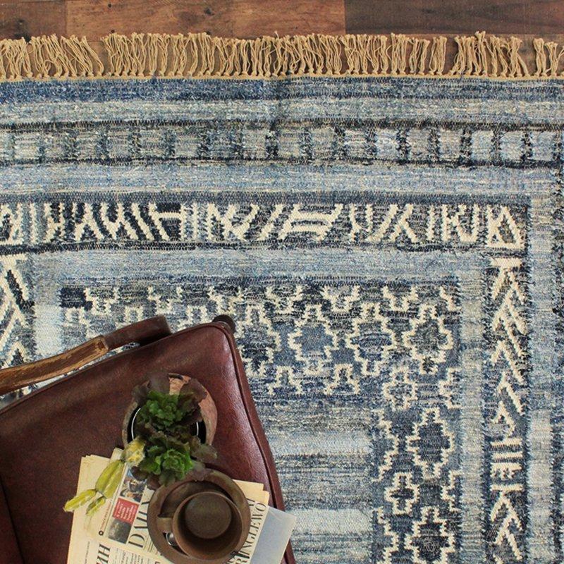 ウールを使ったおしゃれなインド製ラグ DENIM KILIM RUG– TOCO LIFE