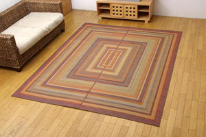 モダンなグラデーション柄の国産い草ラグ DXグラデーション 3サイズ ブラウン - TOCO LIFE