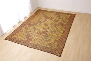 洋室にも合いやすいレンガ柄の国産い草ラグ Fレンガ 2サイズ - TOCO LIFE