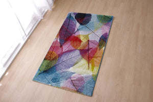 ポップなリーフ柄が可愛らしいトルコ製ウィルトン織りラグ ハミン 3サイズ - TOCO LIFE