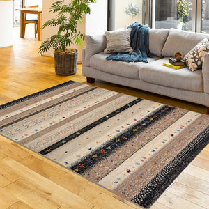 ウールのようなやわらかな肌触りは踏み心地のウィルトンラグ インフィニティ レーヴ 3サイズ ブラック - TOCO LIFE