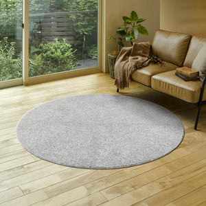 ベーシックな色合いで機能的にも優れた日本製タフトラグ デタント 円形 シルバー - TOCO LIFE