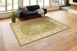 撥水加工で汚れに強い高級絨毯風プリントラグ ターコイズ - TOCO LIFE