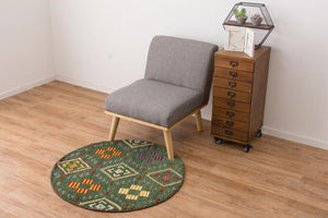 ウール素材で丁寧に織り上げた円形手織りラグ リブル - TOCO LIFE