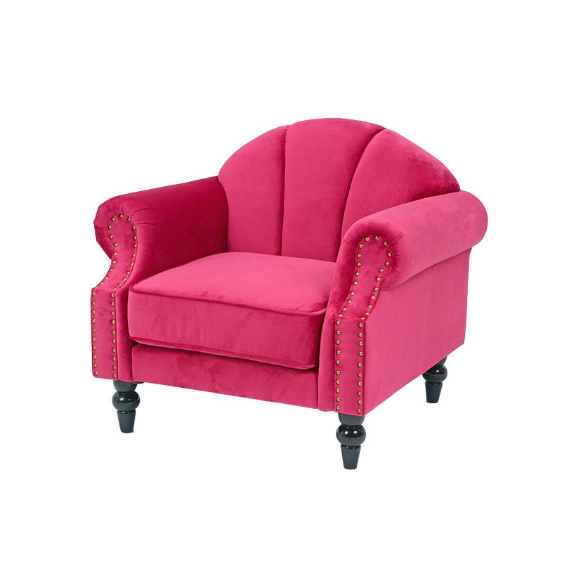 貝殻をモチーフにしたフェミニンな雰囲気の1人掛けソファ SHELL ピンク