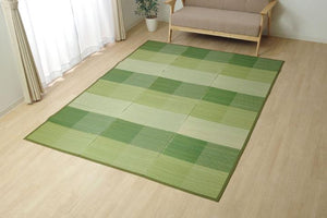 撥水加工を施したシンプルで飽きのこない国産い草ラグ NSプラム 2サイズ グリーン - TOCO LIFE