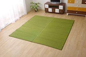 シンプルな無地調の国産い草ラグ Fソリッド 3サイズ グリーン - TOCO LIFE