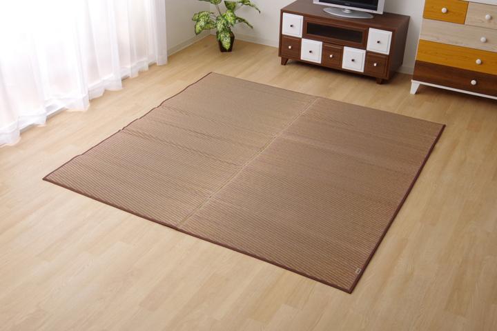 純国産 い草ラグカーペット 格子柄 『Fキャロル』 レッド 約191×250cm 純国産 い草ラグカーペット 格子柄 『Fキャロル』 レッド 約191×250cm