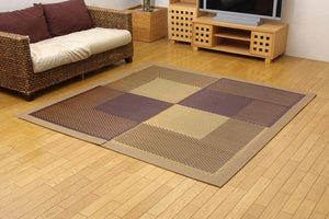 モダンな市松柄の国産い草ラグ DXモーニング 2サイズ - TOCO LIFE