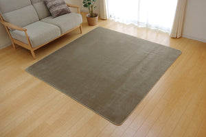 さらふわ滑らかタッチのフランネルラグ 無地 ピオニー 5サイズ ベージュ - TOCO LIFE
