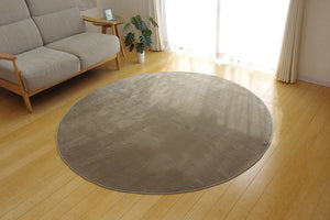 さらふわ滑らかタッチのフランネルラグ 無地 ピオニー 円形 3サイズ ベージュ - TOCO LIFE