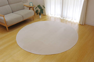 さらふわ滑らかタッチのフランネルラグ 無地 ピオニー 円形 3サイズ アイボリー - TOCO LIFE