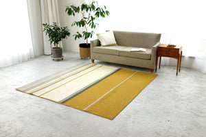 インパクトのあるカラーデザインラグ ミッドスタイル 3サイズ イエロー - TOCO LIFE