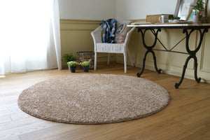 光沢糸で深みのあるシックな仕上がり スミトロンニューツイスティ 2サイズ 円形 ベージュ - TOCO LIFE