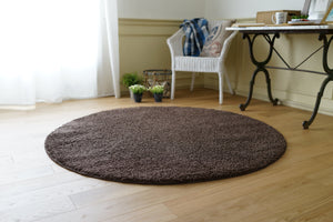 光沢糸で深みのあるシックな仕上がり スミトロンニューツイスティ 2サイズ 円形 ブラウン - TOCO LIFE