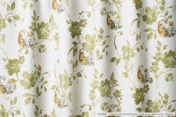 伸びやかな植物柄をモチーフにした水彩タッチの遮光カーテン Disney