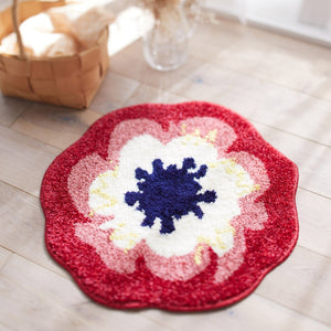 コクリコの花を切り取った花柄マット RICO MAT レッド