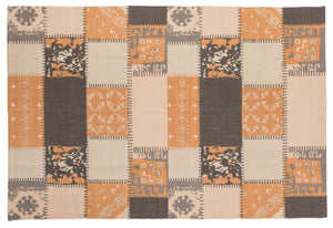 お洒落なヴィンテージ風パッチワークラグ AZUMA-54 ベージュ - TOCO LIFE