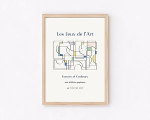 お洒落なアートポスターLes Jeux de l'Art - bleu