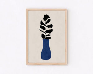 お洒落なアートポスターボタニカルアート ブルー2