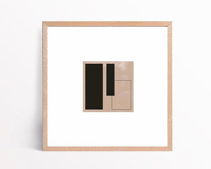 お洒落なアートポスターベージュブラック アブストラクト3