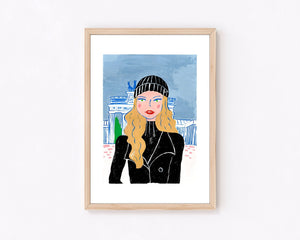 お洒落なアートポスターGirl in Berlin