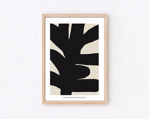 お洒落なアートポスターベージュブラック アブストラクト10