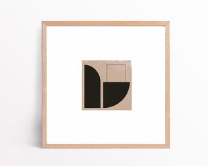 お洒落なアートポスターベージュブラック アブストラクト4