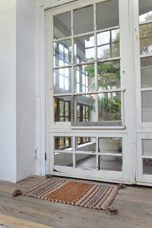 お洒落な手織り風ラグ AZUMA-4 ベージュ - TOCO LIFE