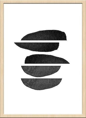 ミニマルで洗練されたアブストラクトアートポスター Shapes VII black - TOCO LIFE