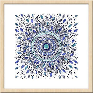 世界の文化や民族芸術から大きな影響を受けたアートポスター「Indigo Floral Mandala」 - TOCO LIFE