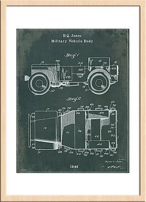 大人の雰囲気にしてくれるモダンレトロなアートポスター『Jeep1V2Green』 - TOCO LIFE