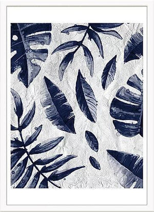 モダンでトレンドのインテリアに馴染むアートポスター Tropic Indigo Leaves - TOCO LIFE