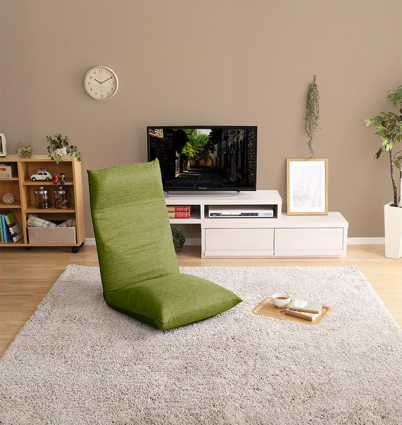 ふっくらした座面が特徴の14段階リクライニング座椅子 ZAOU グリーン