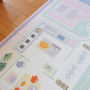 洗えるキッズラグ TOCO LIFE KIDS “おままごと” フランネル ピンク