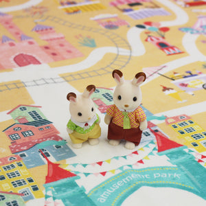 洗えるキッズラグ TOCO LIFE KIDS “おでかけごっこ 遊園地” フランネル ピンク