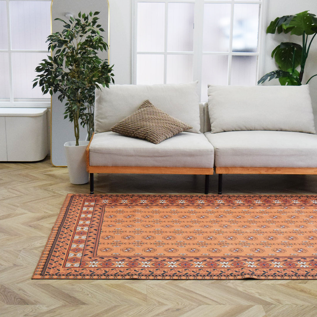ＡＤ　ヴィンテージ風ラグ100×140㎝　オレンジ　tocoru ヴィンテージ風ラグ TOCORU Series AFGHUN ループ オレンジ