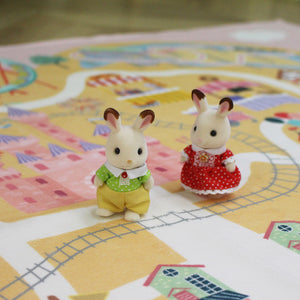 洗えるキッズラグ TOCO LIFE KIDS “おでかけごっこ 遊園地” フランネル ピンク