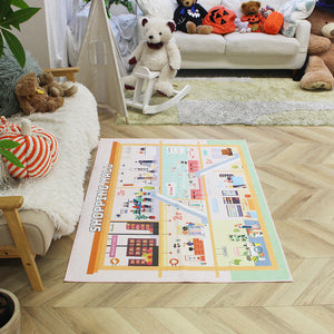 洗えるキッズラグ TOCO LIFE KIDS “お買い物ごっこ ショッピングモール” フランネル ピンク